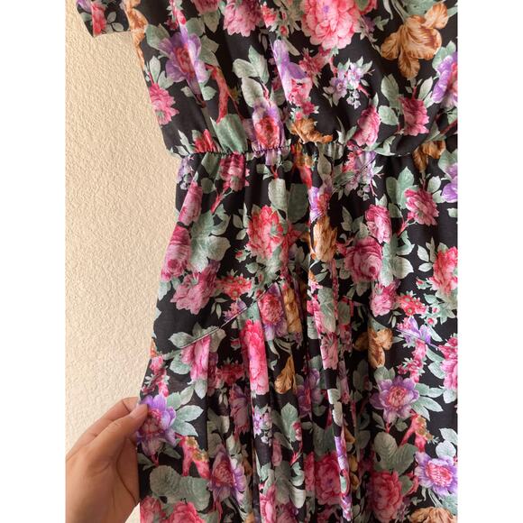 NWT deadstock floral midi dress button back size medium - Picture 2 of 7